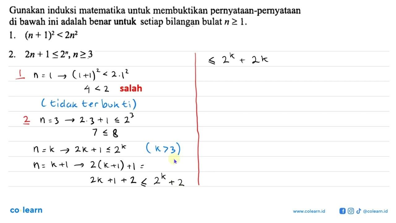 Gunakan induksi matematika untuk membuktikan