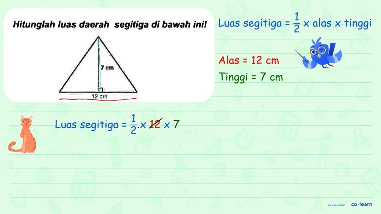 Hitunglah luas daerah segítiga di bawah inil