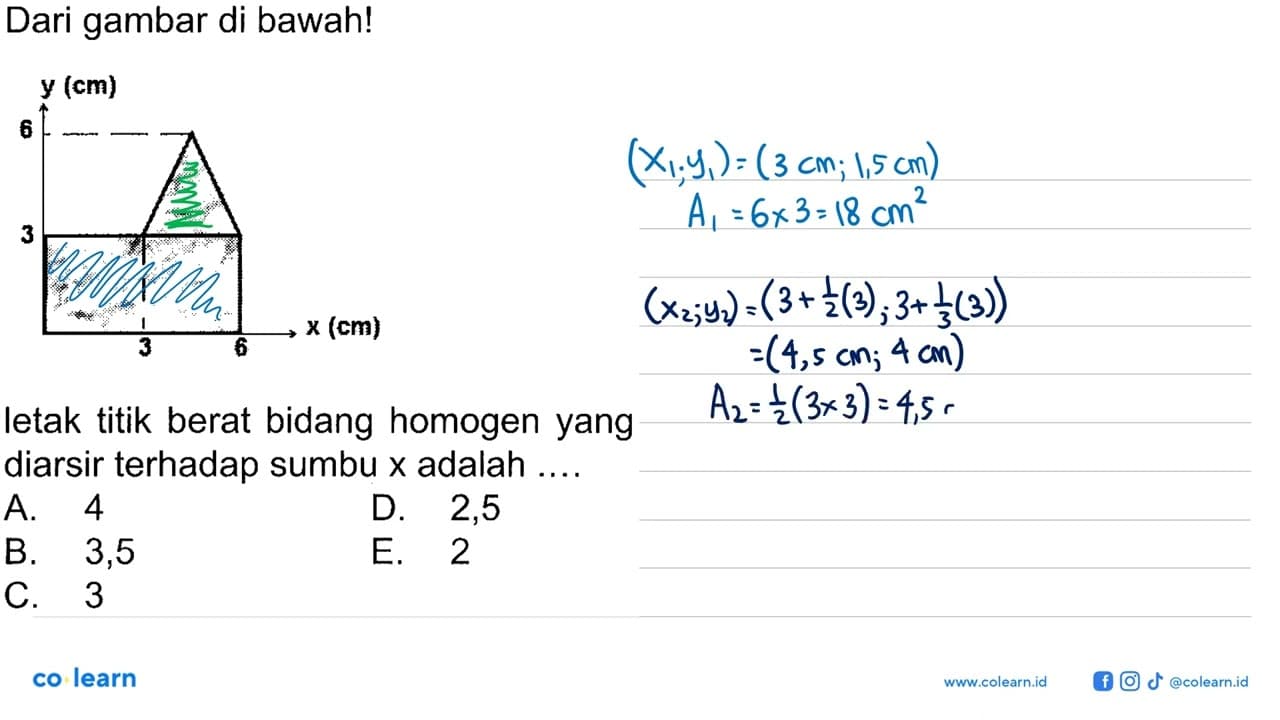 Dari gambar di bawah! y(cm) 6 3 3 6 x (cm) letak titik