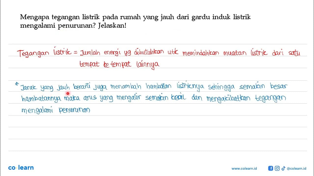 Mengapa tegangan listrik pada rumah yang jauh dari gardu