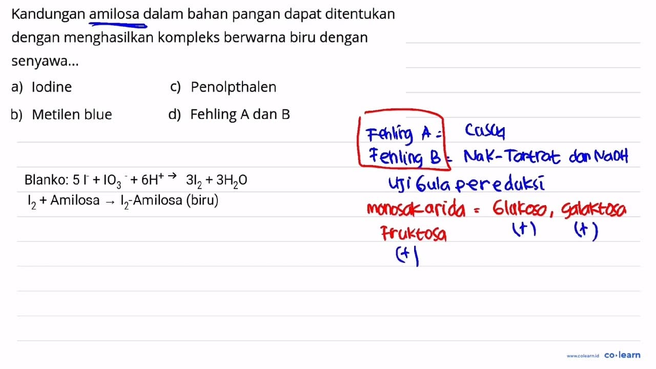 Kandungan amilosa dalam bahan pangan dapat ditentukan