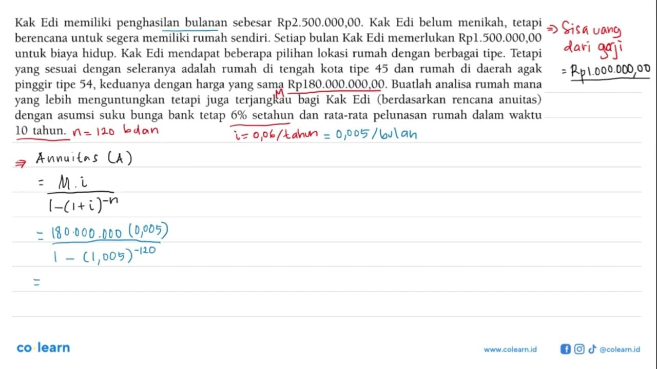 Kak Edi memiliki penghasilan bulanan sebesar