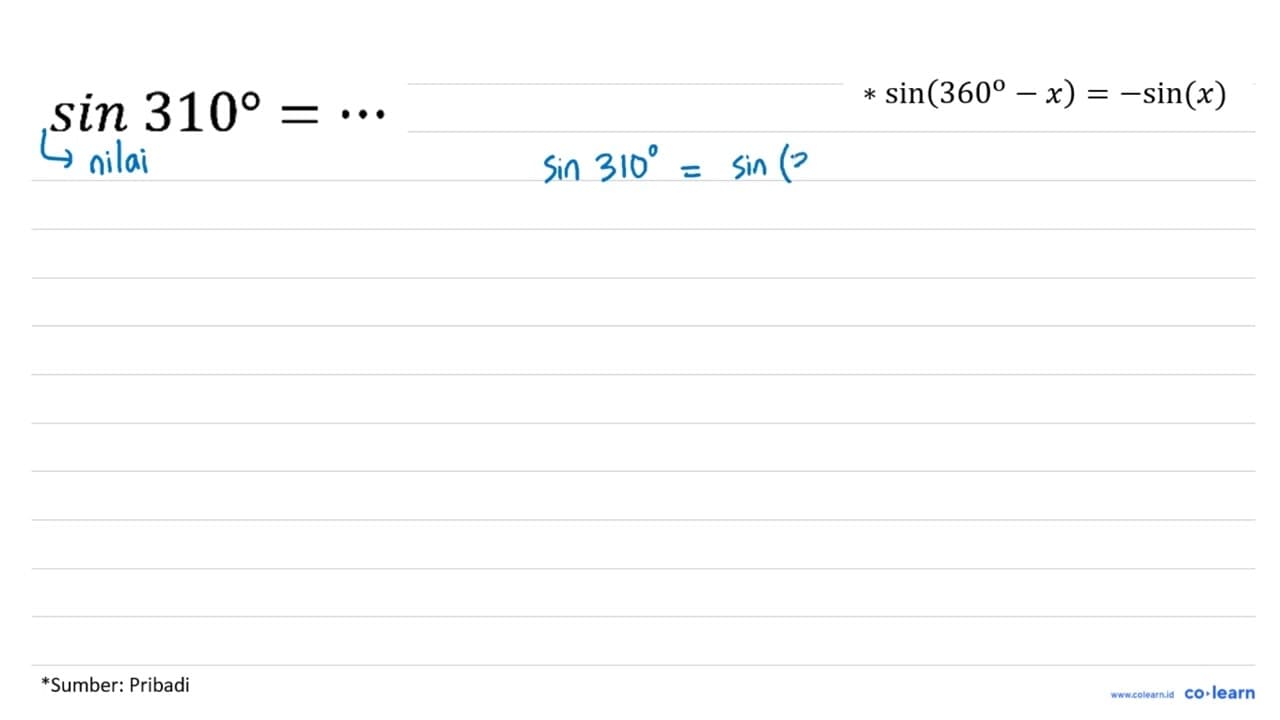 sin 310 = ...