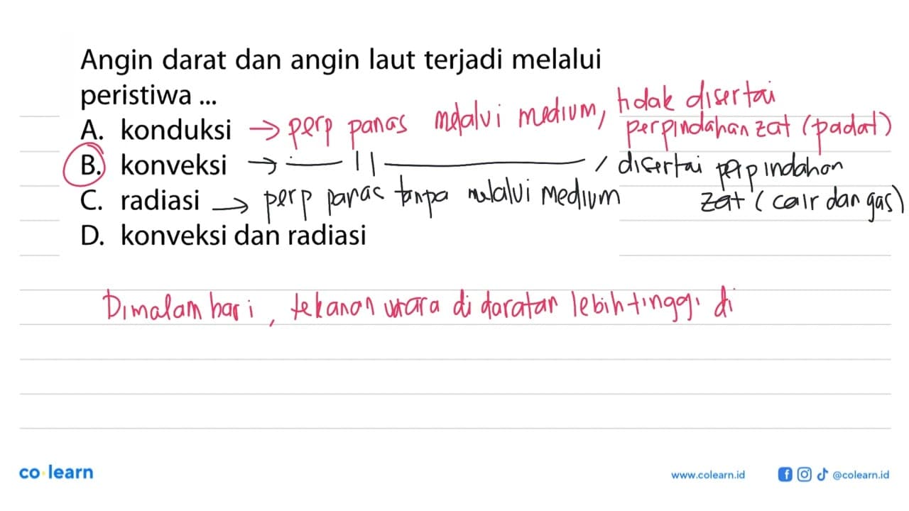 Angin darat dan angin laut terjadi melalui peristiwa ...