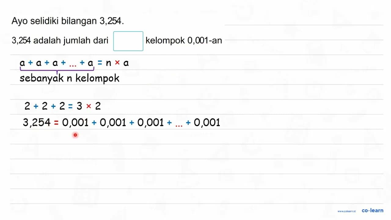 Ayo selidiki bilangan 3,254. 3,254 adalah jumlah dari