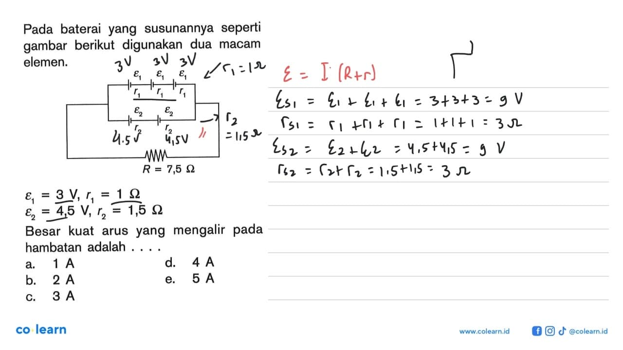 Pada baterai yang susunannya seperti gambar berikut