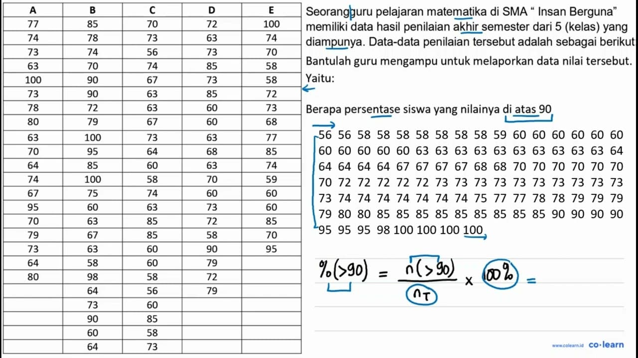 Seorangguru pelajaran matematika di SMA "Insan Berguna"