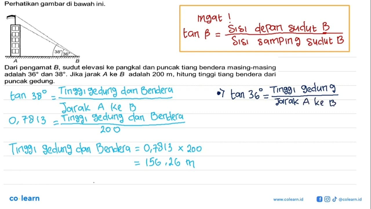 Perhatikan gambar di bawah ini.38 36 Dari pengamat B, sudut