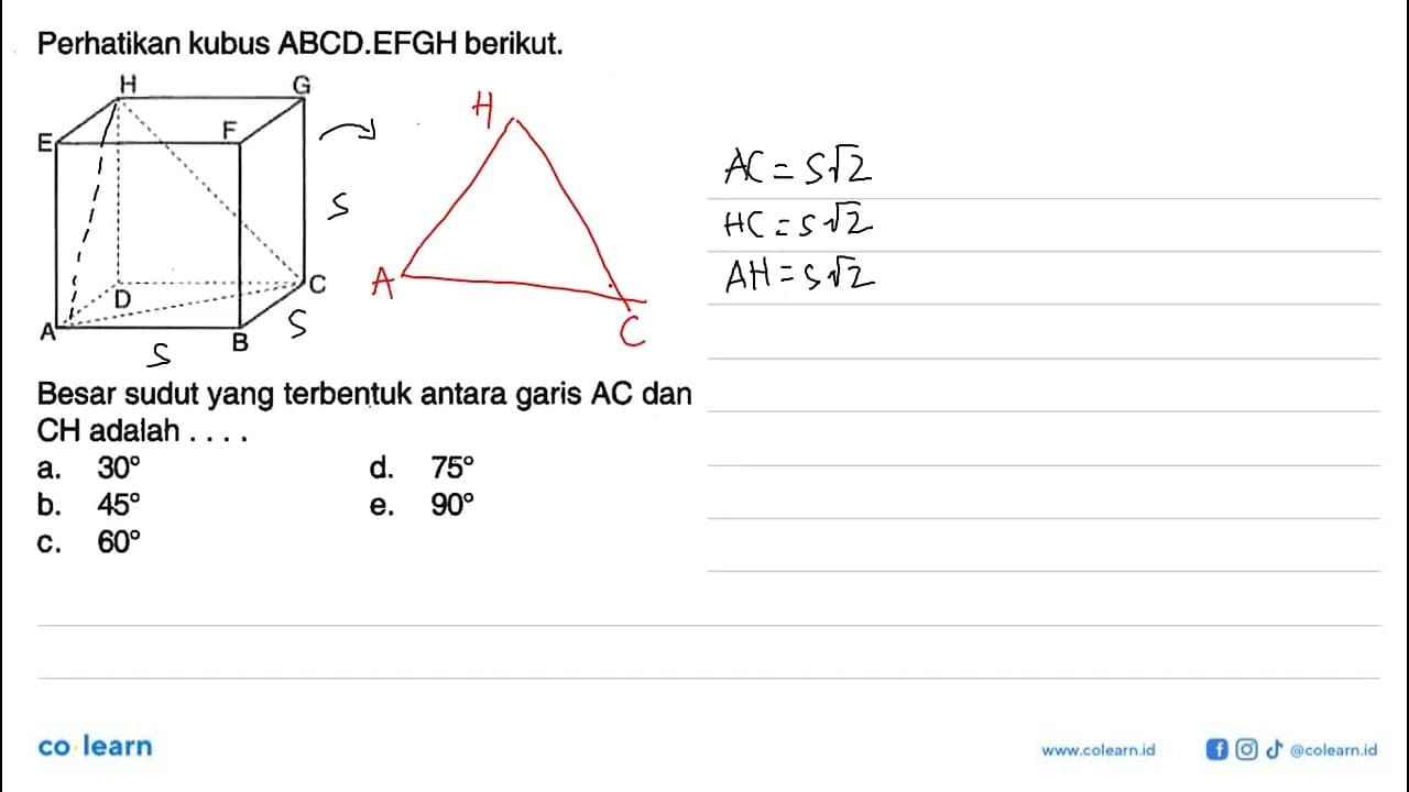 Perhatikan kubus ABCDEFGH berikut. H G E F D C A B Besar