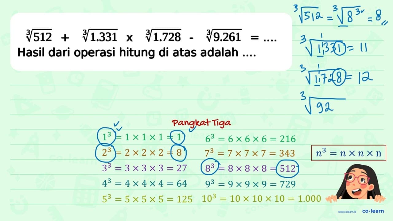 sqrt[3]{512)+sqrt[3]{1.331) x