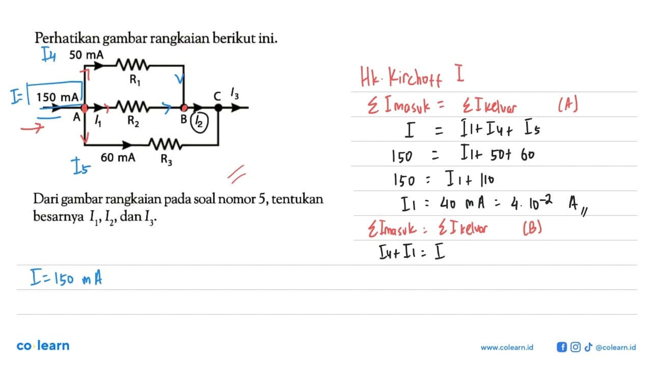 Dari gambar rangkaian pada soal nomor 5,tentukan besarnya