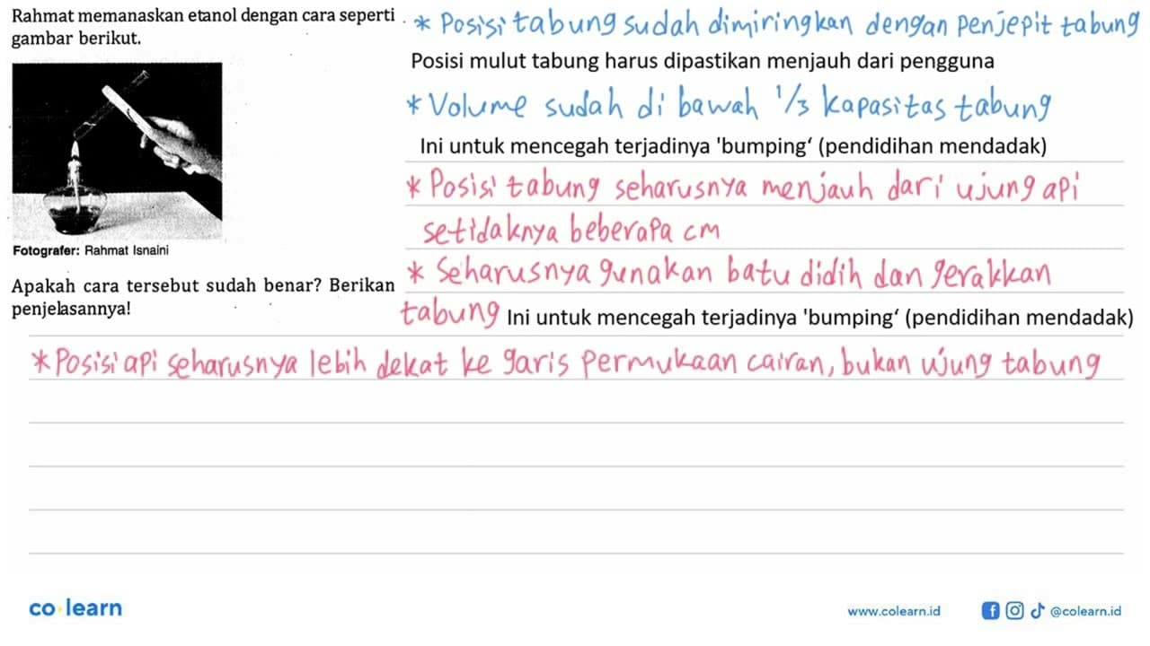 Rahmat memanaskan etanol dengan cara seperti gambar