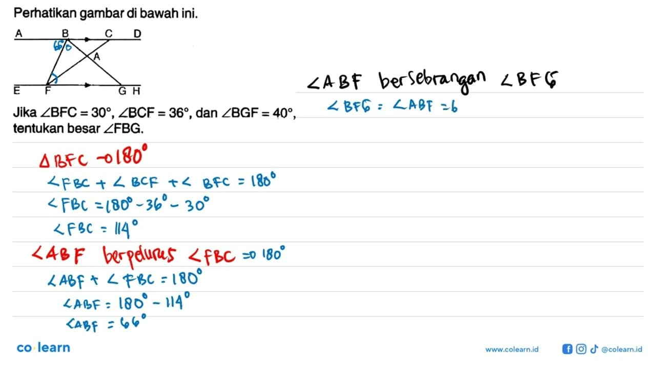 Perhatikan gambar di bawah ini. A B C D A E F G H Jika