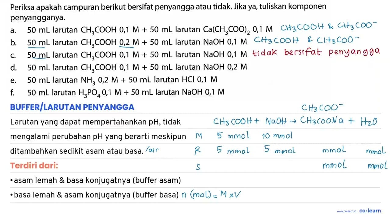 Periksa apakah campuran berikut bersifat penyangga atau