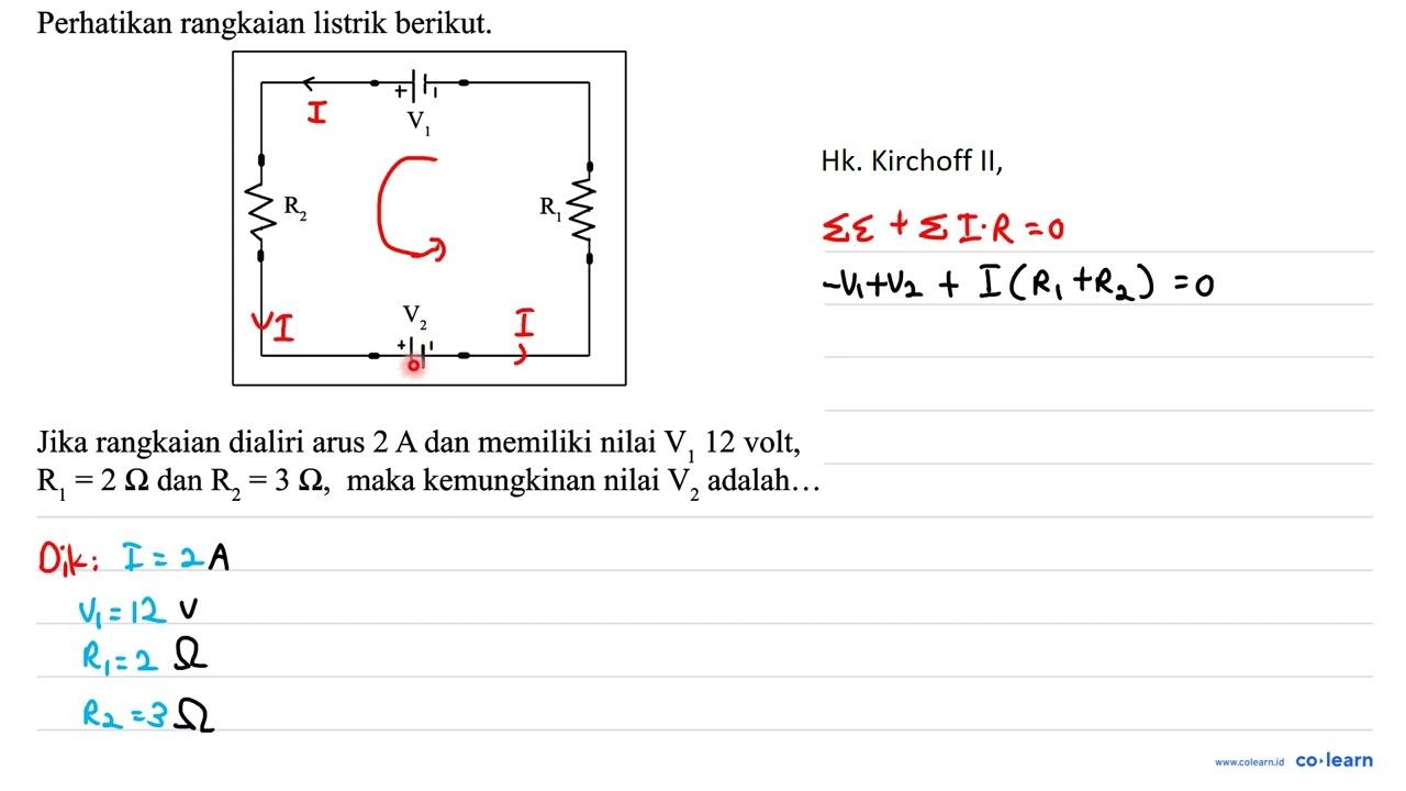 Perhatikan rangkaian listrik berikut. Jika rangkaian