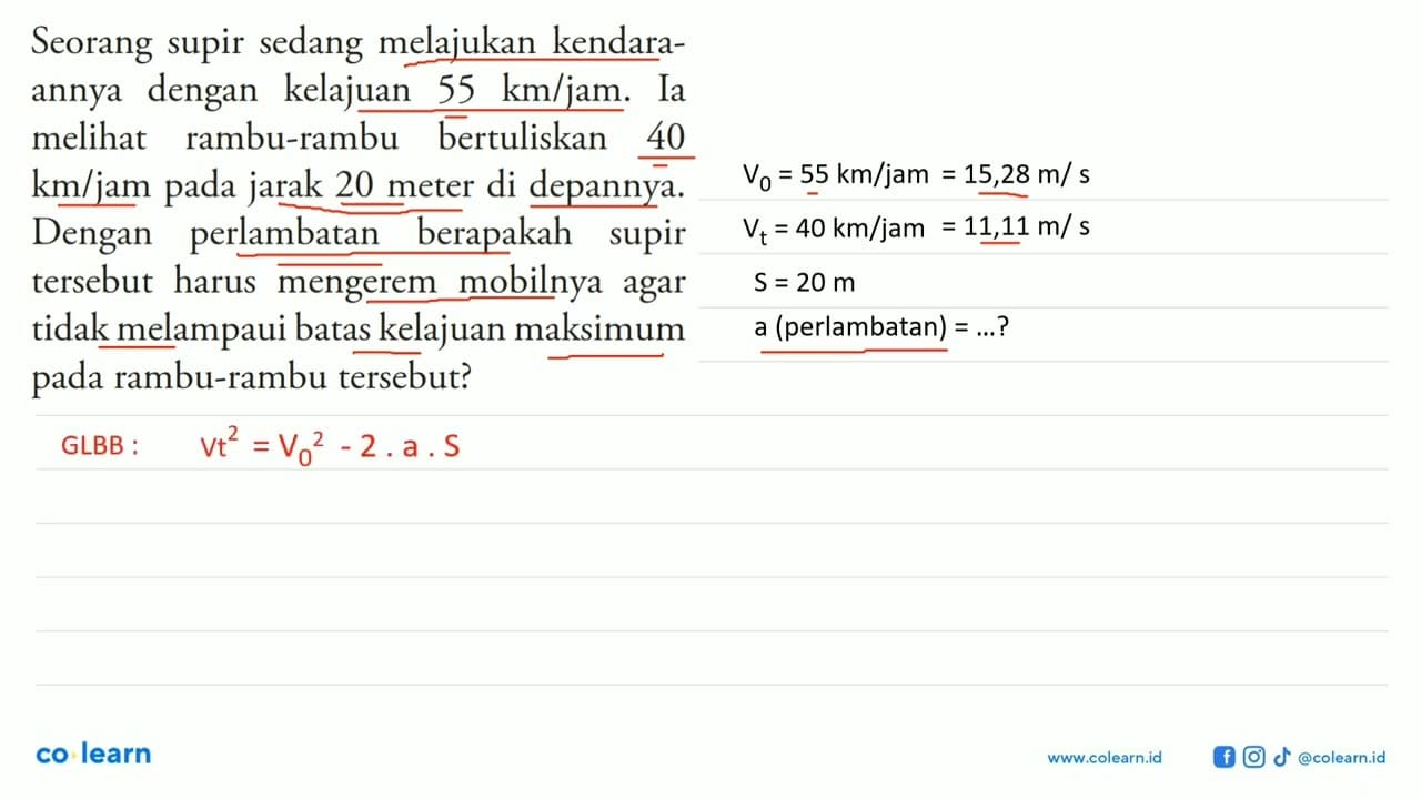 Seorang supir sedang melajukan kendaraannya dengan kelajuan