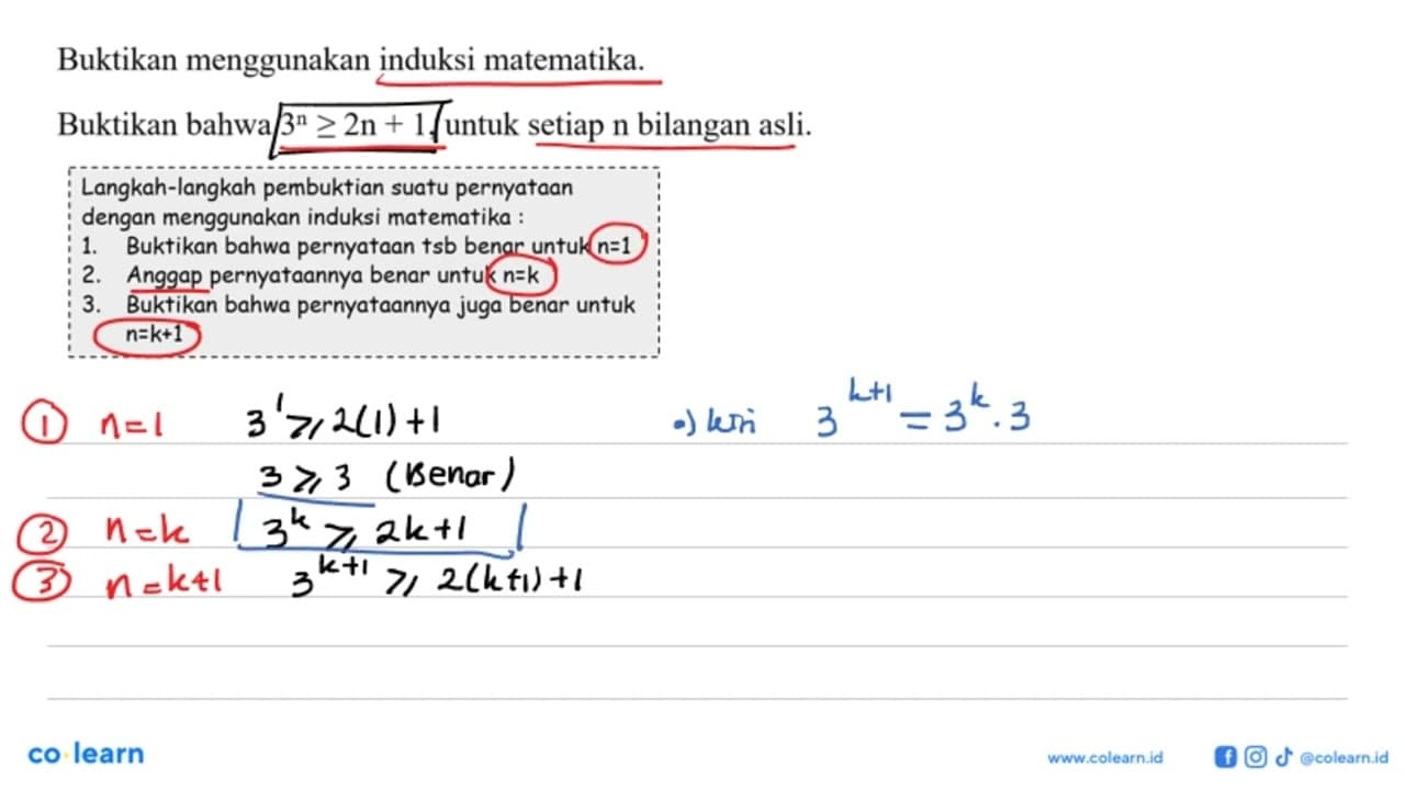 Buktikan menggunakan induksi matematika. Buktikan bahwa