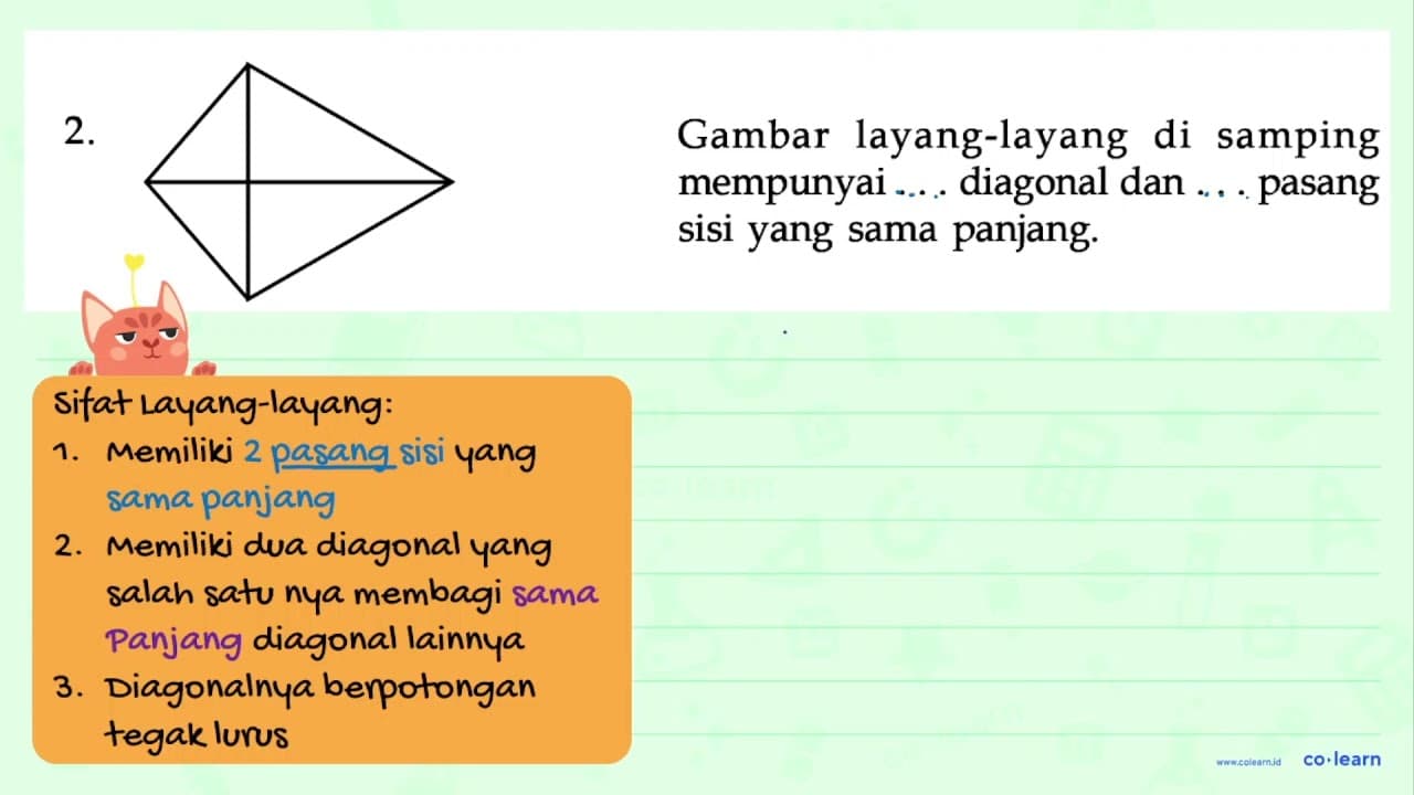 1. Belah ketupat di samping mempunyai ... Sisi dan ...