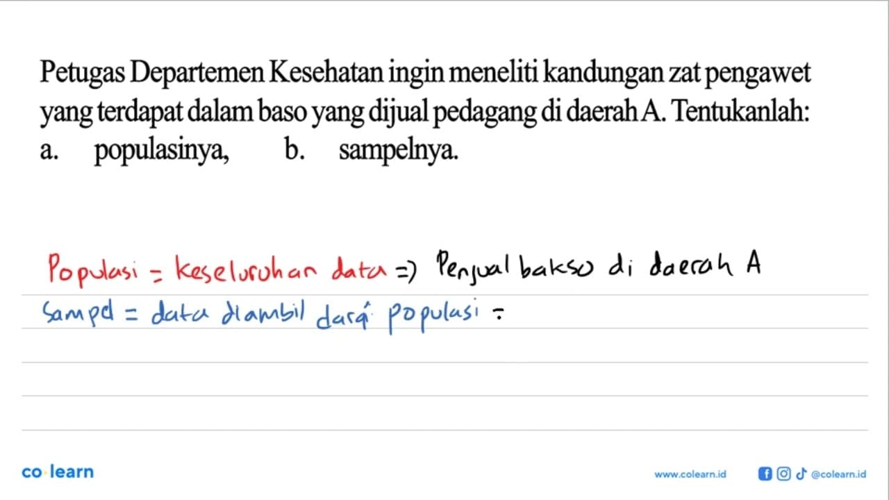 Petugas Departemen Kesehatan ingin meneliti kandungan zat