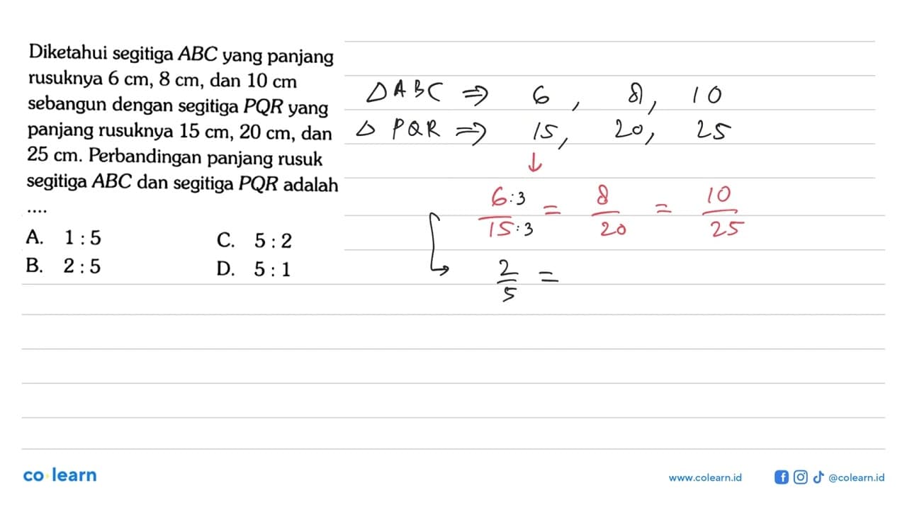 Diketahui segitiga ABC yang panjang rusuknya 6 cm, 8 cm ,