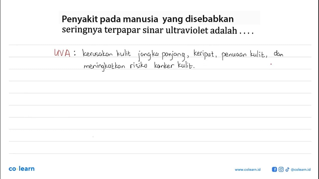 Penyakit pada manusia yang disebabkan seringnya terpapar