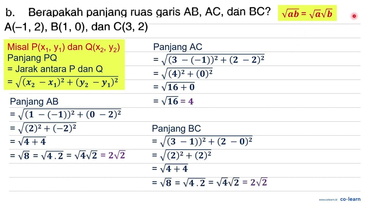 Diketahui segitiga A B C mempunyai titik A(-1,2), B(1,0),