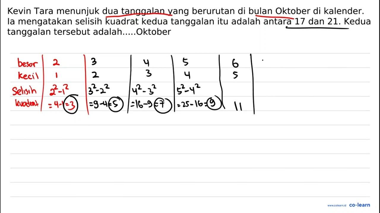 Kevin Tara menunjuk dua tanggalan yang berurutan di bulan