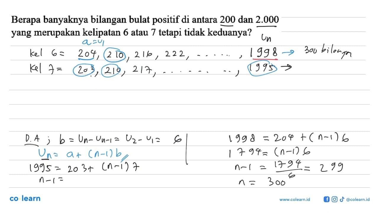 Berapa banyaknya bilangan bulat positif di antara 200 dan