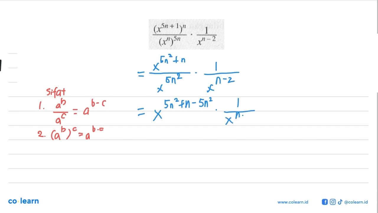 Use the properties of exponents to simplify each