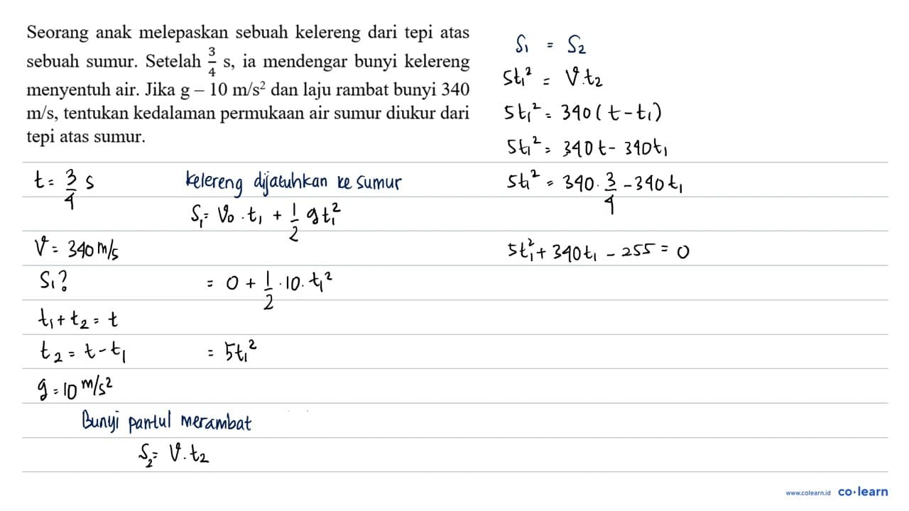 Seorang anak melepaskan sebuah kelereng dari tepi atas