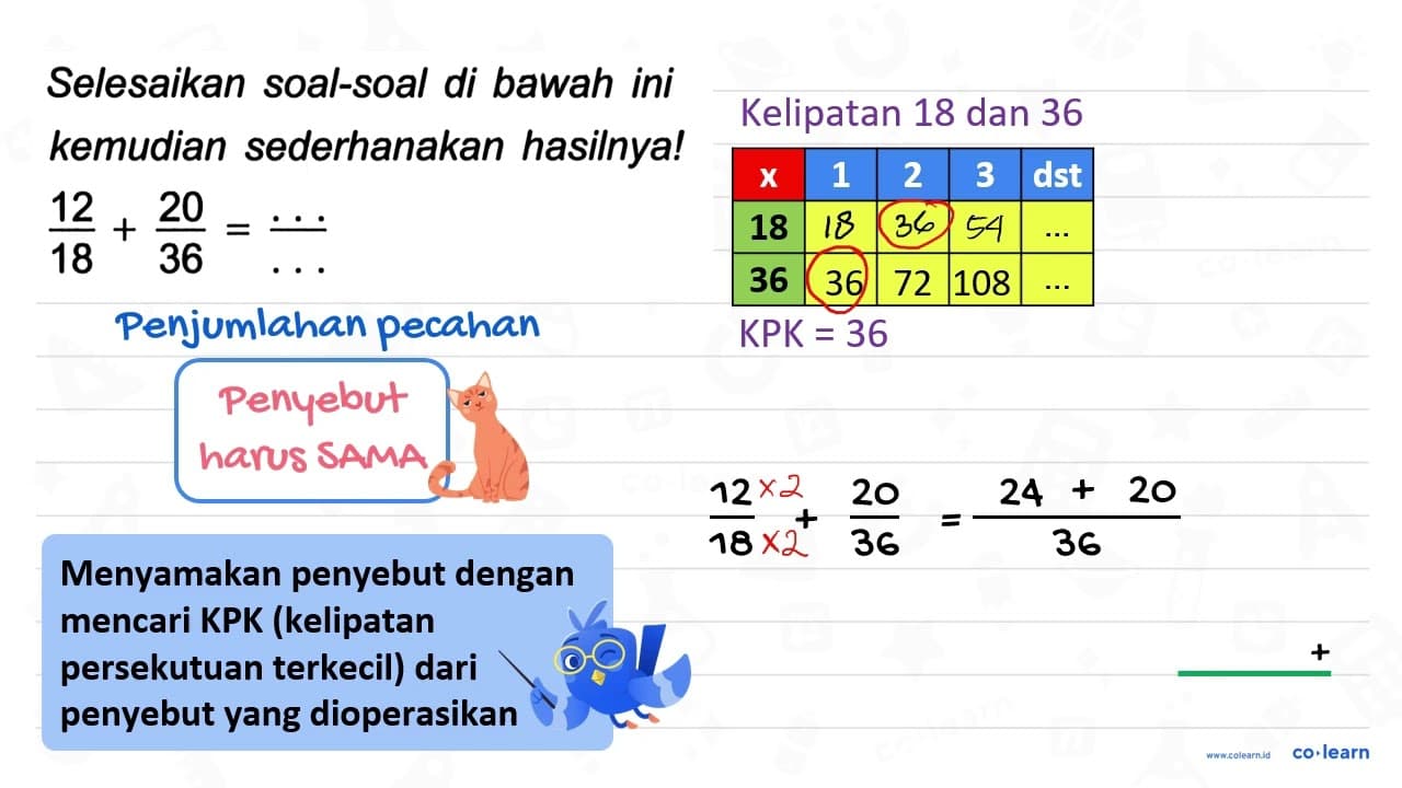 Selesaikan soal-soal di bawah ini kemudian sederhanakan