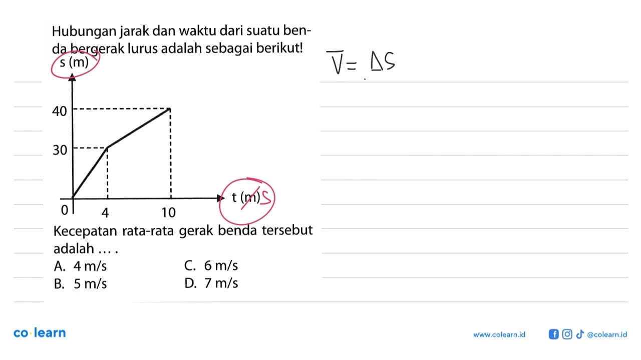 Hubungan jarak dan waktu dari suatu ben- da bergerak lurus