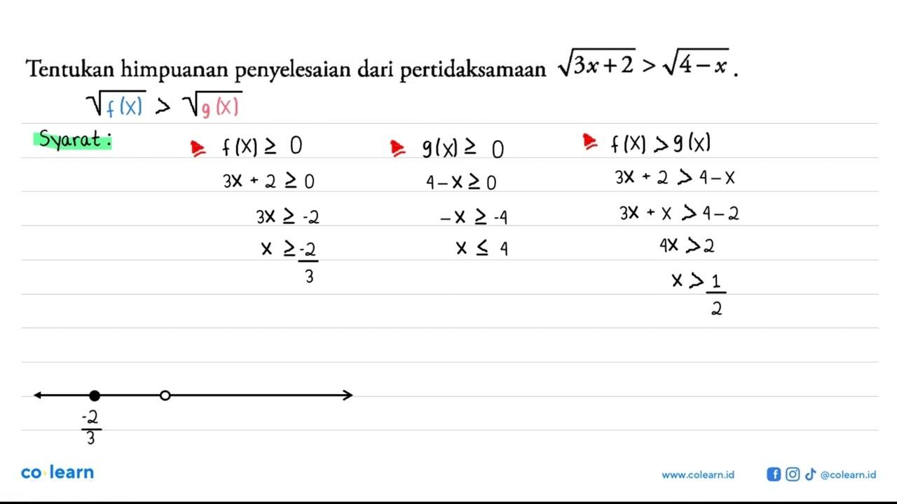 Tentukan himpuanan penyelesaian dari pertidaksamaan