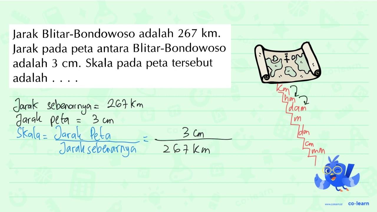 Jarak Blitar-Bondowoso adalah 267 km . Jarak pada peta