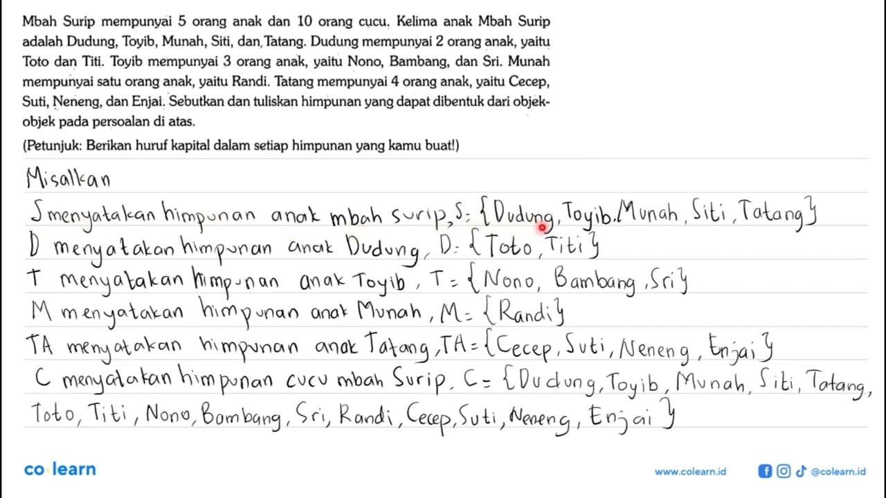 Mbah Surip mempunyai 5 orang anak dan 10 orang cucu. Kelima