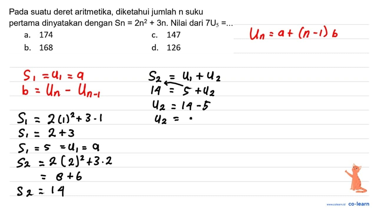 Pada suatu deret aritmetika, diketahui jumlah n suku