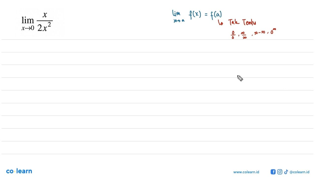 lim x->0 x/(2x^2)