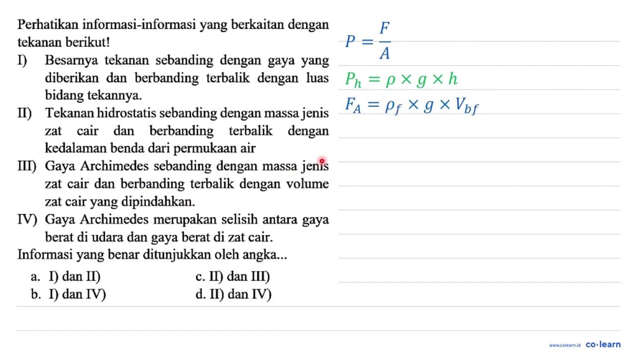 Perhatikan informasi-informasi yang berkaitan dengan