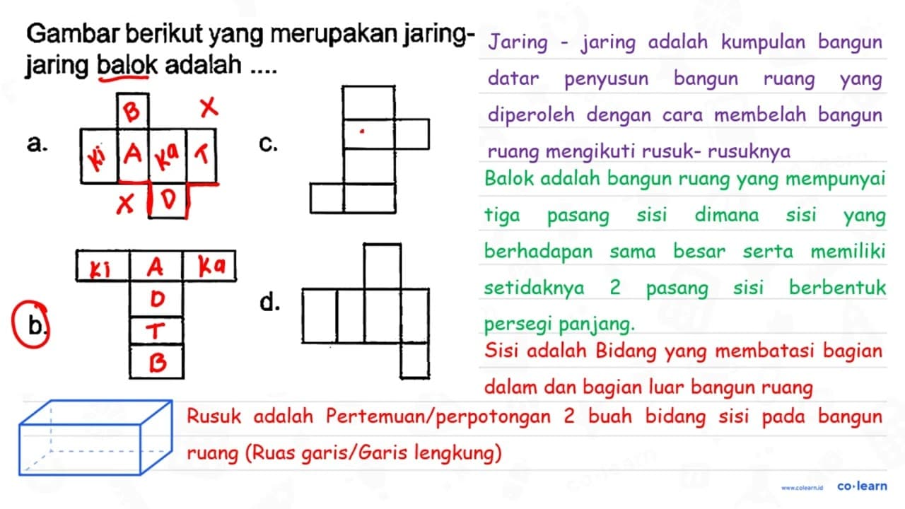 Gambar berikut yang merupakan jaringjaring balok adalah