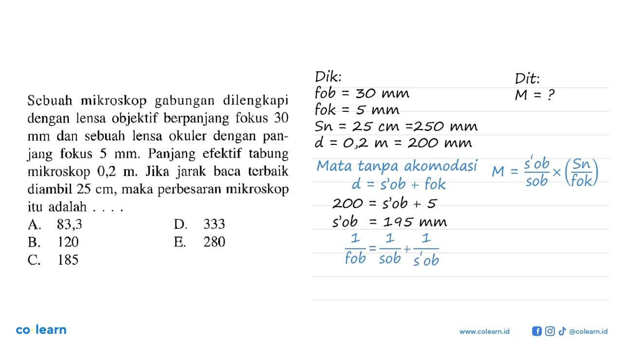 Sebuah mikroskop gabungan dilengkapi dengan lensa objektif