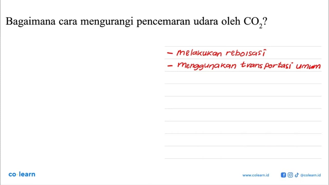 Bagaimana cara mengurangi pencemaran udara oleh CO2?