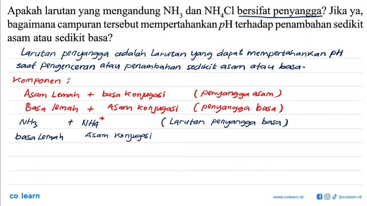 Apakah larutan yang mengandung NH3 dan NH4 Cl bersifat