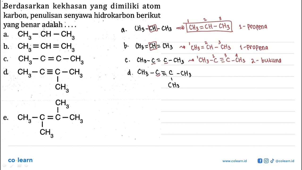 Berdasarkan kekhasan yang dimiliki atom karbon, penulisan