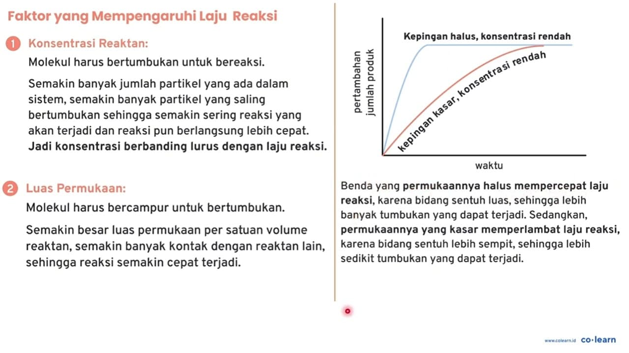 Suatu reaksi berlangsung dua kali lebih cepat setiap kali