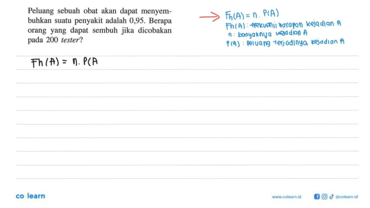 Peluang sebuah obat akan dapat menyembuhkan suatu penyakit