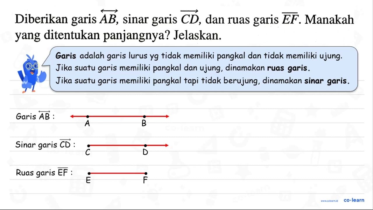 Diberikan garis overleftright->{A B) , sinar garis