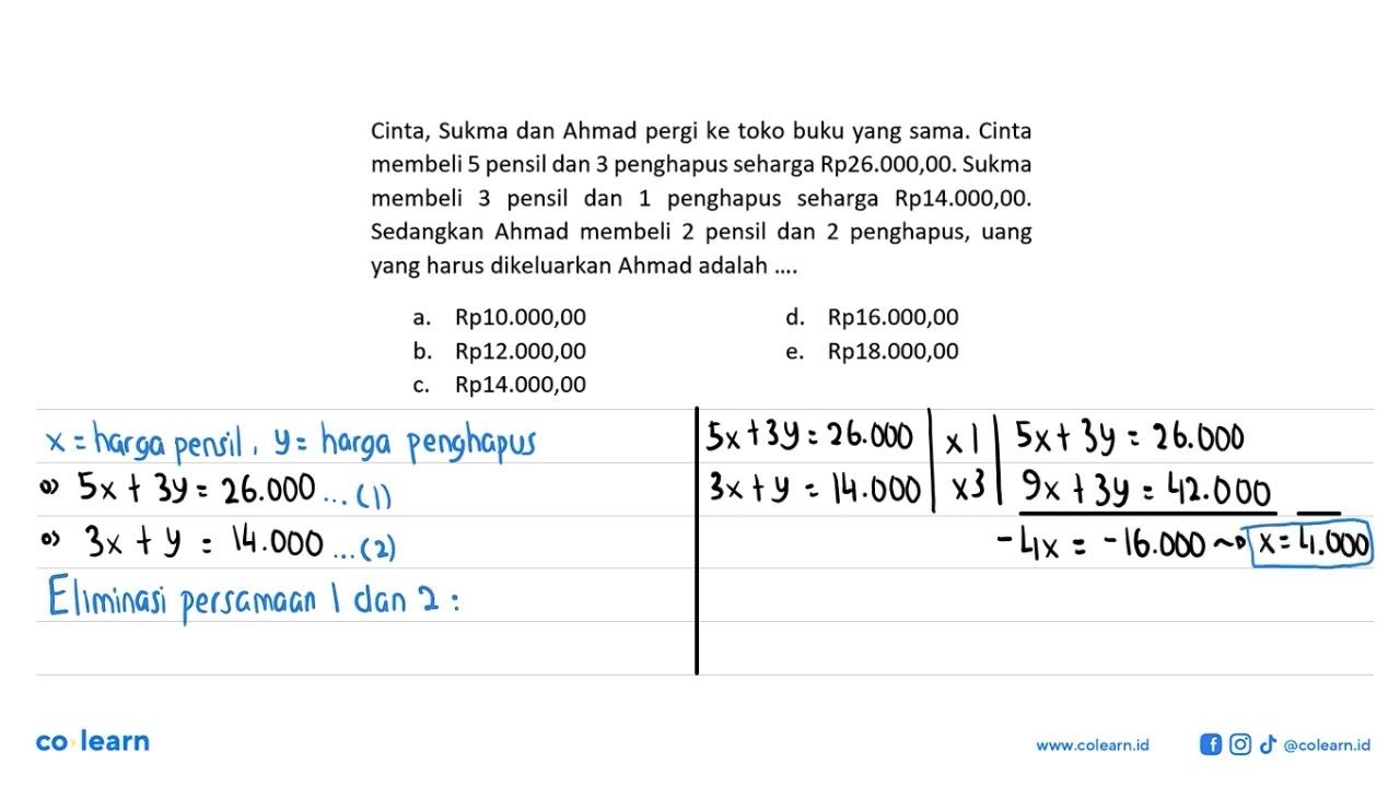 Cinta, Sukma dan Ahmad pergi ke toko buku yang sama: Cinta