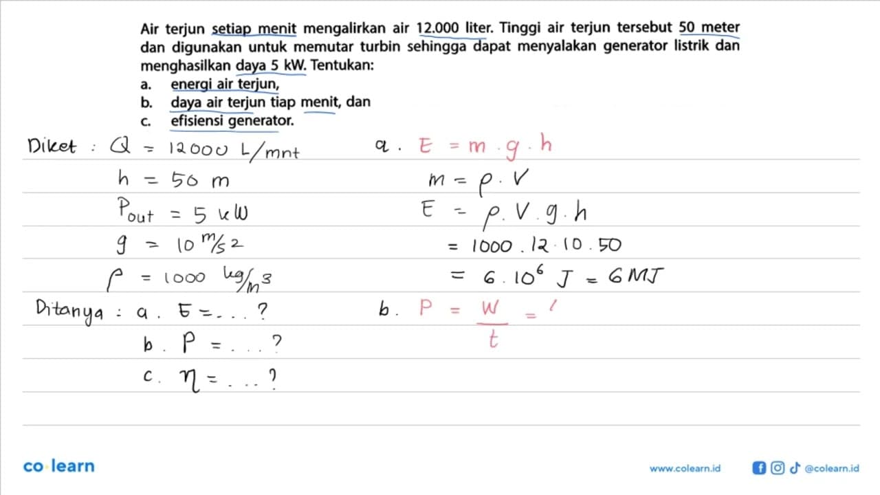 Air terjun setiap menit mengalirkan air 12.000 liter.