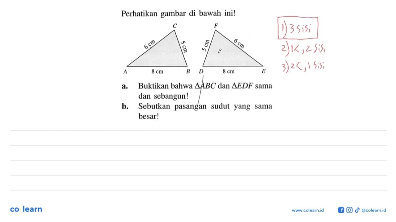 Perhatikan gambar di bawah ini! 6 cm 5 cm 8 cm 5 cm 6 cm 8