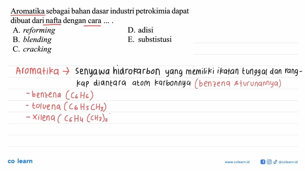 Aromatika sebagai bahan dasar industri petrokimia dapat